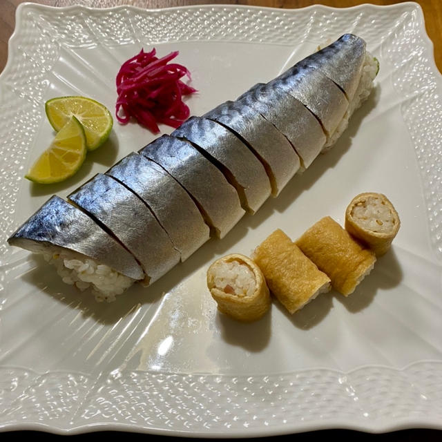 鯖寿司と無花果の天ぷら ♪