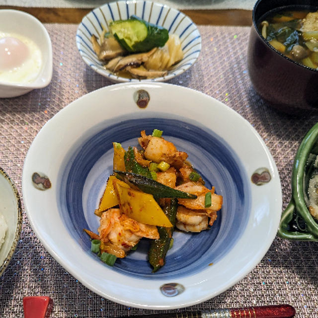 海老と帆立キムチとレモン風味のタルト💕