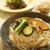 揚げ野菜のぶっかけそうめん＆塩豚とロマネスコのバジル炒め