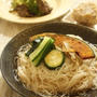 揚げ野菜のぶっかけそうめん＆塩豚とロマネスコのバジル炒め