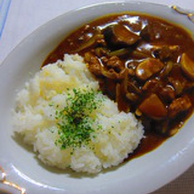 「マッシュルームと茄子のカレー」