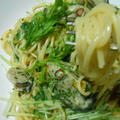 牡蠣と水菜のペペロンチーニ