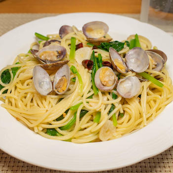 アサリとほうれん草のパスタ