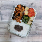 2/3~2/7のお弁当（なすと豚肉の甜麺醤炒め、サーモンメンチカツ、照り焼きハンバーグ、そぼろ丼、豚肉の白だし炒め）