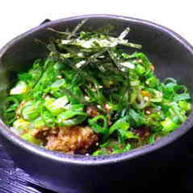 今日のまかないハンバーグ「ねぎ丼」