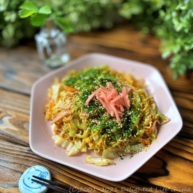 焼きそばのかくし味にもこんぶ茶！