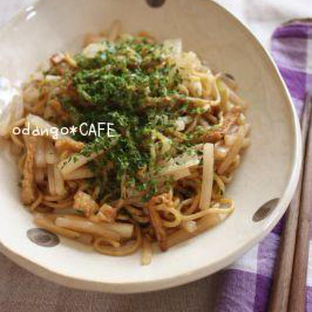 大根と油揚げのバルサソース焼きそば