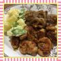 鶏肉と玉ねぎの照焼き（レシピ付）＆いんげん入りポテトサラダ