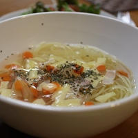 チーズと野菜のスープパスタ♪