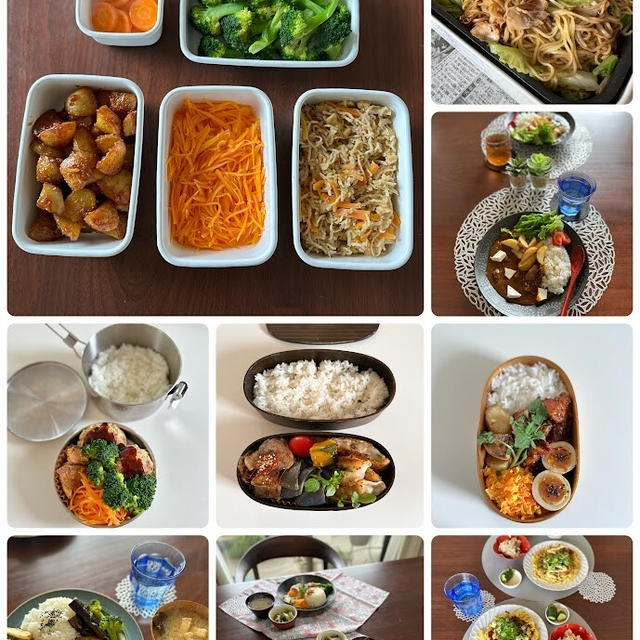 1週間の日持ちおかずとそれを使って作る50代オット用弁当、大学生次女とのおうちお昼ごはん、晩ごはんの献立、次女とリュリュでパスタランチなど