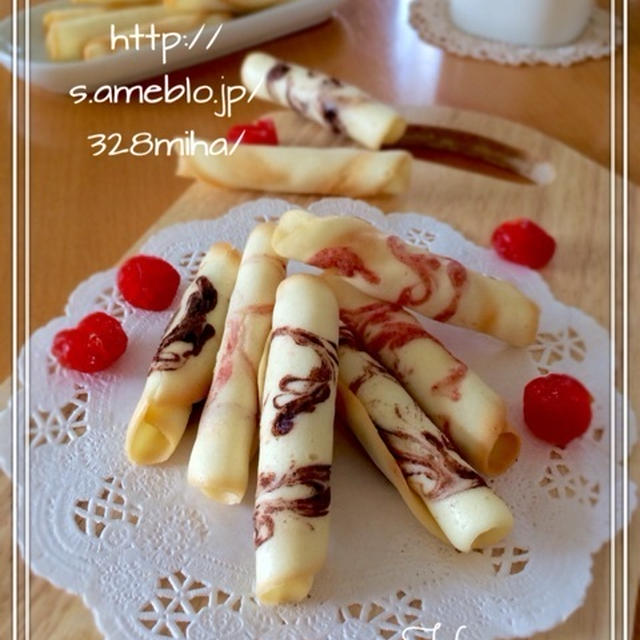 マーブル模様が可愛い♡シガレットクッキー