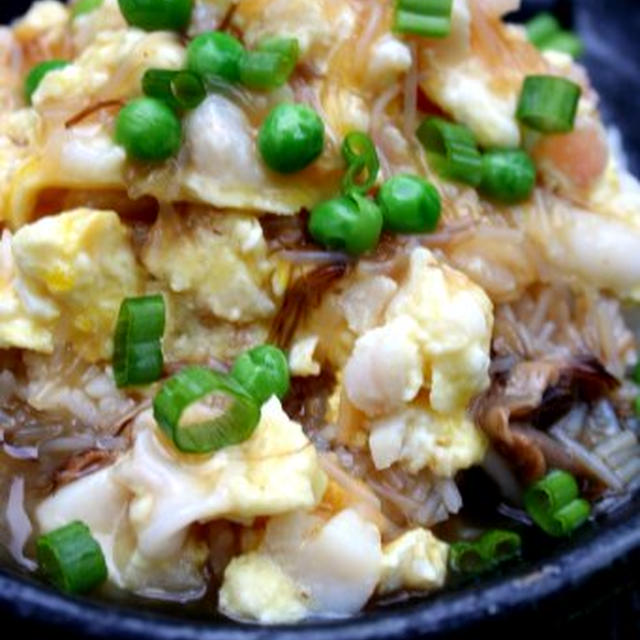 Rice Bowl with Seafood Egg and Fukahire Soup海鮮卵とフカヒレスープ丼