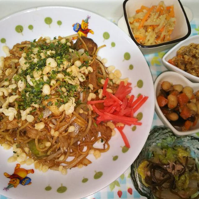 焼きそばいただいたんで、夜ご飯は焼きそば～☆(*'▽')