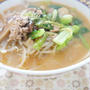 小松菜と椎茸の味噌ラーメンとアスパラコーン黄金炒飯