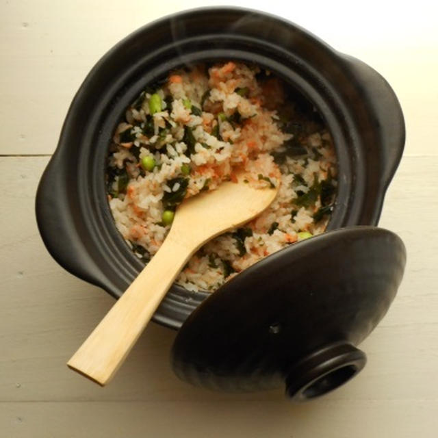 鏡開きと鮭わかめご飯