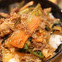 ふるさと納税の牛コマ肉を使ってプルコギ丼( *´艸｀)