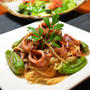 スルメイカとししとうの濃厚辛みパスタ♪