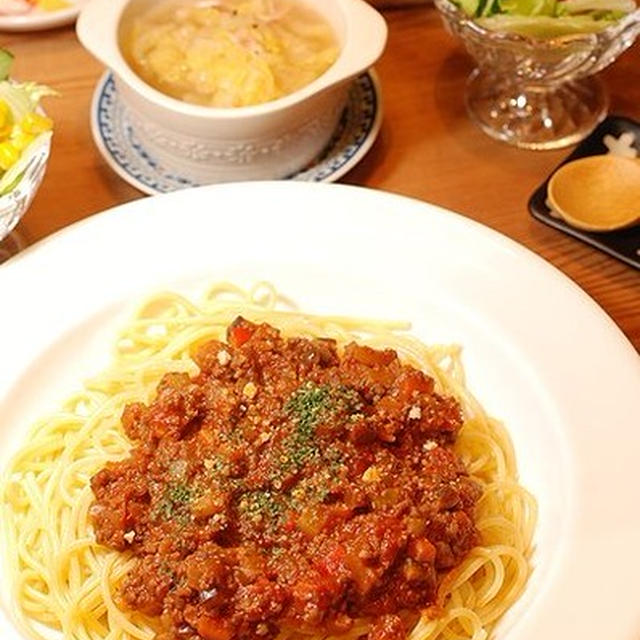 冷蔵庫整理にお勧め！５７９円＊野菜たっぷりミートスパゲッティ定食