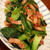 小松菜とベーコンの食べるラー油炒め