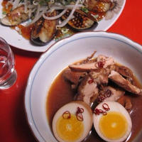 鶏と玉子のさっぱり煮と、ジュレなす