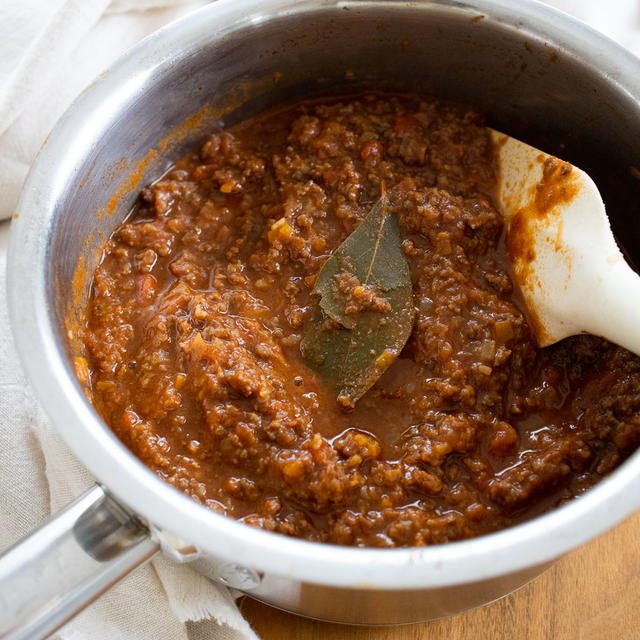 カレー粉でちょっぴりスパイシー！なミートソース。