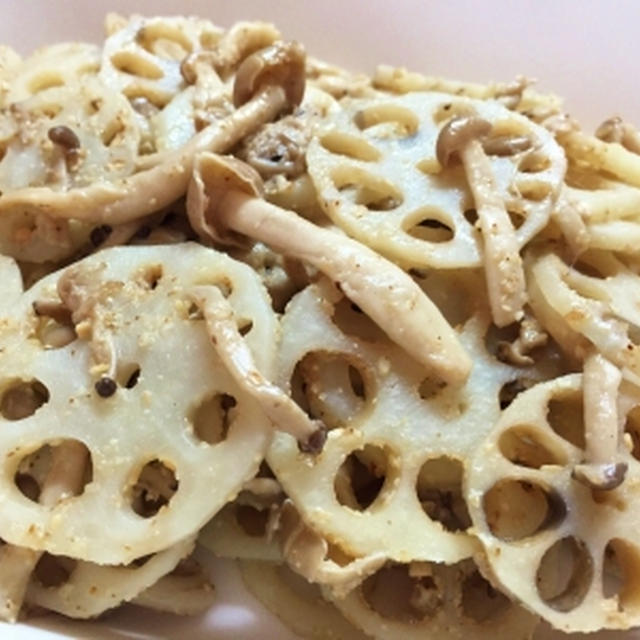 蓮根とシメジの味噌炒め＆のんちゃん・れお君ママの麻婆茄子トマト♪