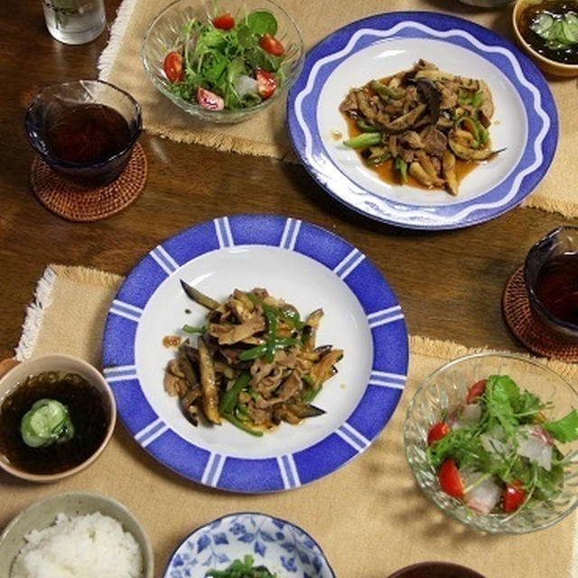 豚肉と野菜の中華炒め。旅行前のおうち晩ごはん。