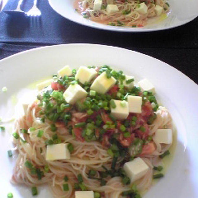 作ってもらった冷製パスタ