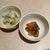 ジャコに大根おろし。インド茄子を味噌炒め。