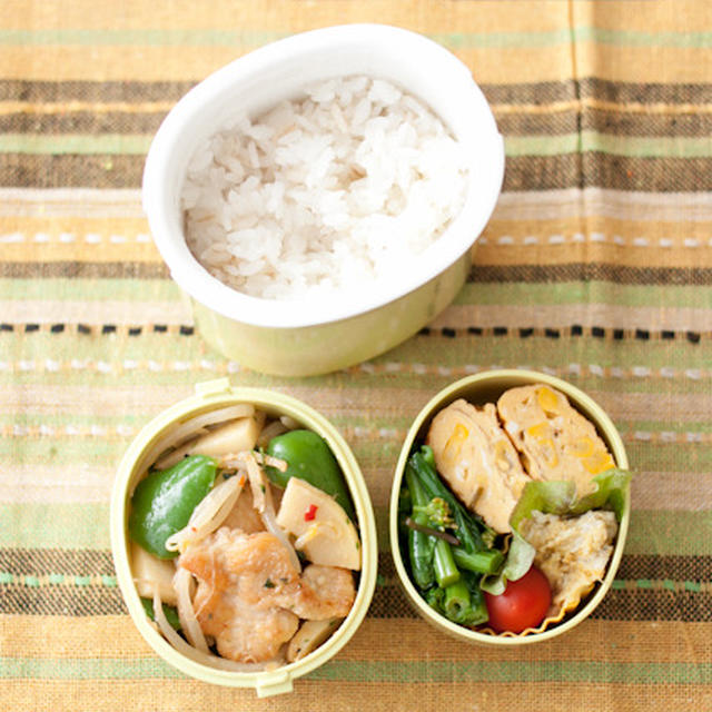 オット用お弁当『鶏とたけのこのエスニック風炒め』