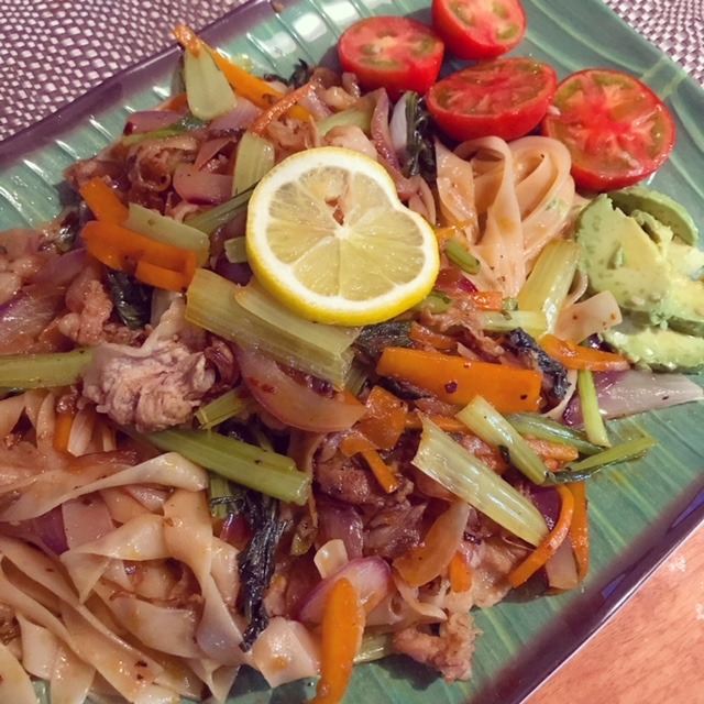 Pad Kee Mao noodles