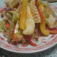 イカと野菜のレッドカレー味和え(レシピ)