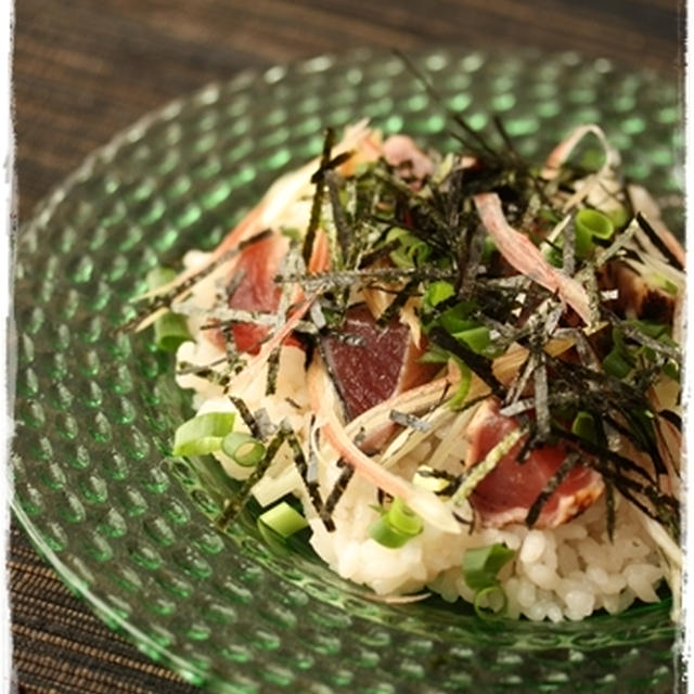 節電メニュー　かつおのたたきの薬味ごはん