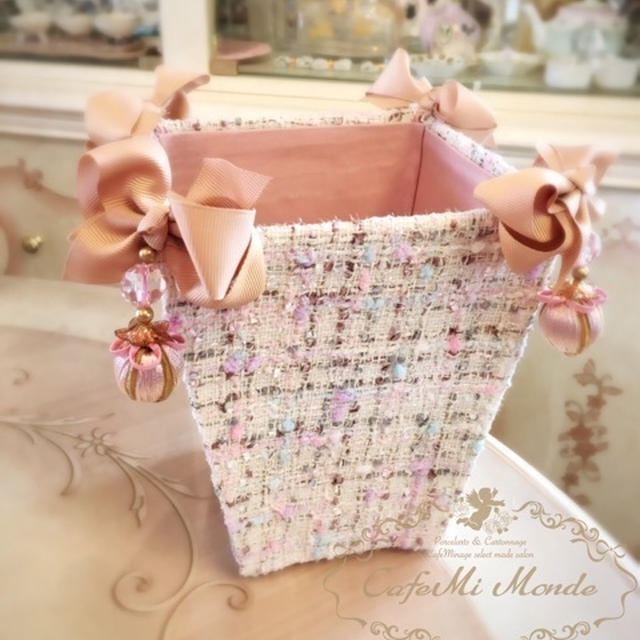 ツィードde卓上ダストボックス♡カルトナージュ