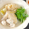 鶏のポトフ風煮込み玄米と柔らか鶏団子と豆苗入りちょっと韓国風 by さわけんさん