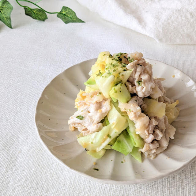 ノンオイル和食♪『春キャベツと豚肉の味噌和え』の作り方【美肌レシピ】