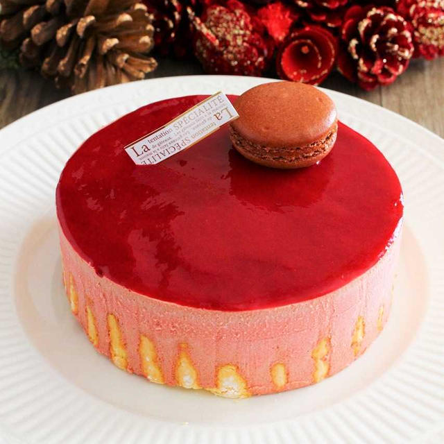 大人のラズベリームースケーキ(チョコムース入り)