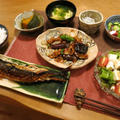 「浜焼き鯖」＆豚肉と茄子の味噌炒めの晩ご飯　と　木槿の七変化♪