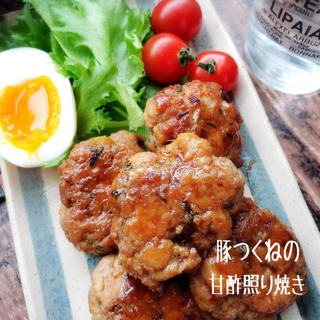 はんぺんdeふわふわ♡豚つくねの甘酢照り焼き