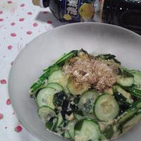 きゅうりとワカメのとろろぽん酢和え