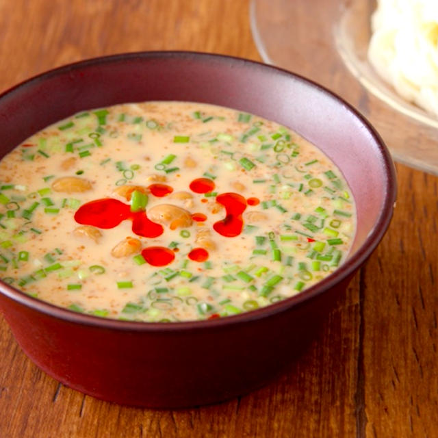 【調理時間5分】包丁いらず・混ぜるだけで簡単！納豆坦々つけそうめん