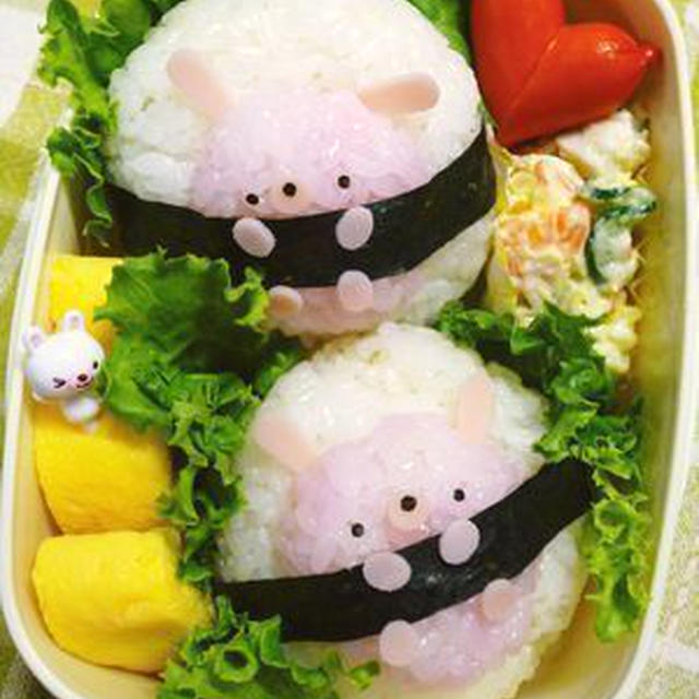 キャラ弁**俵deうさちゃん巻きおにぎり