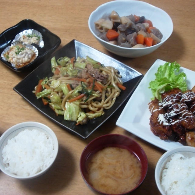 昨夜は焼きうどんや筑前煮など～