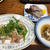 豚肉のおろしポン酢かけ。鰆の刺身