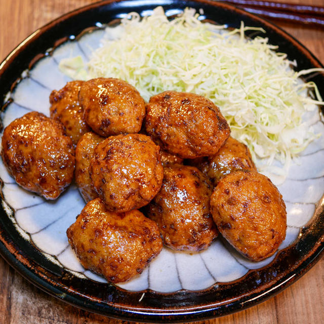 やっぱり揚げた方が美味しい「揚げつくねの照り焼き」&「久しぶりに知人と酒房へ」