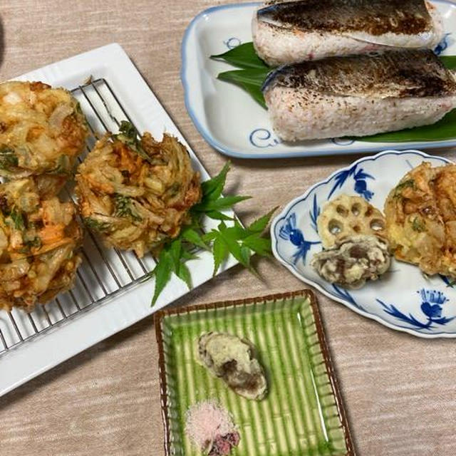 丸亀製麺風かき揚げと炙りさば寿司を娘の希望で作りました By Watakoさん レシピブログ 料理ブログのレシピ満載