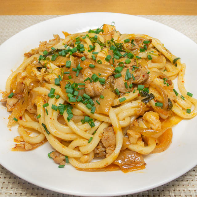 豚キムチ焼きうどん