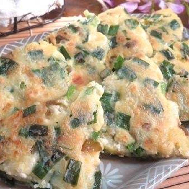 もっちりヘルシー♪　豆腐とニラとザーサイのチヂミ