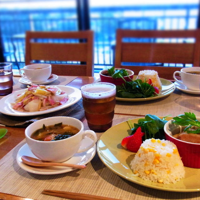 『とうもろこしご飯』☆豚バラ肉と大根の煮物