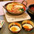 こてっちゃんと辛ラーメンのキムチチゲ&大根の甘酢漬けの野菜巻き